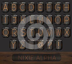 Nixie Alphabet Isolated Asset Pack