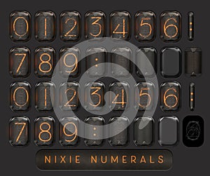 Nixie Numerals Isolated Asset Pack