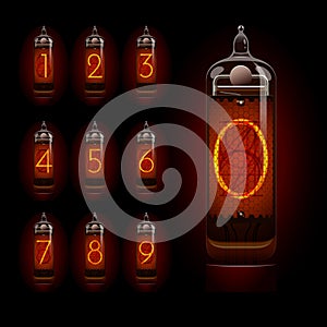 Nixie tube with digits