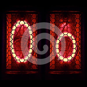 Nixie tube indicator set of letters the whole alphabet. The letter O