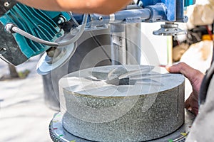 Nixtamal millstone grinding machine photo