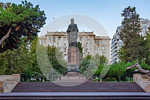 Nizami Ganjavi Monument in Baku, Azerbaijan