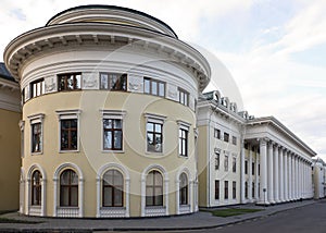 New govenment building in the territory of Nizhniy Novgorod Kremlin. Sunset view.