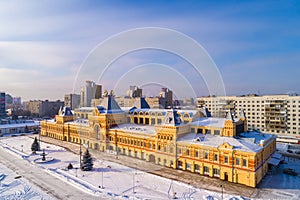 Nizhny Novgorod. Main fair house, winter shooting from a height