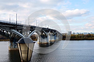 Nizhny Novgorod , on the right Bank of the Oka river . View from the mountainous part of the city .