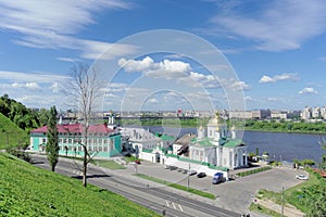 Nizhny Novgorod, Russia. - June 21.2018. View of the Annunciation Monastery and the Nizhny Novgorod Theological Seminary.