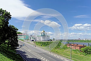 Nizhny Novgorod, Russia. - June 21.2018. View of the Annunciation Monastery and the Nizhny Novgorod Theological Seminary.