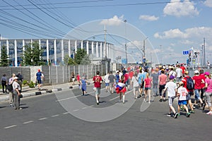 Russia. Fans from different countries rush to stadium