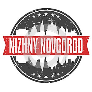 Nizhny Novgorod Russia Round Travel Stamp. Icon Skyline City Design. Seal Tourism Badge Illustration Clip Art.
