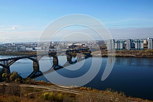 Nizhny Novgorod, view from the mountainous part of the city .