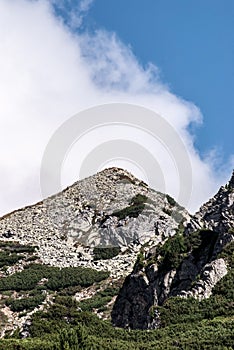 Nizna Magura peak with felsenmeer on Otrhance mountain ridge in Western Tatras mountains in Slovakia