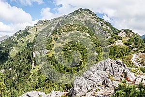 Nizna Magura peak on Otrhance mountain ridge in Western Tatras mountains in Slovakia