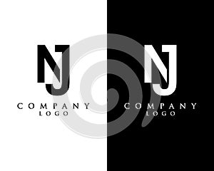 NJ, JN initial letter logotype company logo modern design vector