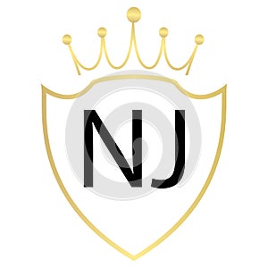 NJ Letter Logo Design With Simple style