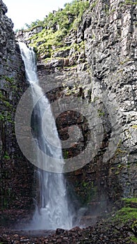 Njupeskar Waterfall in Fulufjallet National Park in Sweden