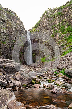 NjupeskÃ¤r is a waterfall in northwestern Dalarna, formed by NjupÃ¥n in FulufjÃ¤llets nationalpark
