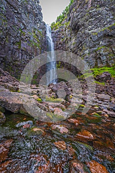 NjupeskÃ¤r is a waterfall in northwestern Dalarna, formed by NjupÃ¥n in FulufjÃ¤llets nationalpark