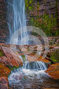 NjupeskÃ¤r is a waterfall in northwestern Dalarna, formed by NjupÃ¥n in FulufjÃ¤llets nationalpark