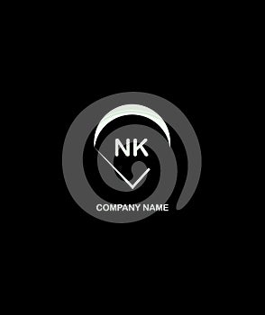 NK letter logo creative design with graphic