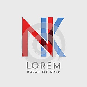 NK logo letters with blue and red gradation