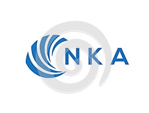 NKA letter logo design on white background. NKA creative circle letter logo concept. NKA letter design.NKA letter logo design on photo