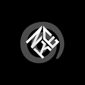 NKE letter logo design on black background. NKE creative initials letter logo concept. NKE letter design