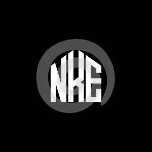 NKE letter logo design on BLACK background. NKE creative initials letter logo concept. NKE letter design