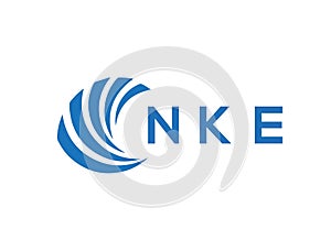 NKE letter logo design on white background. NKE creative circle letter logo concept. NKE letter design