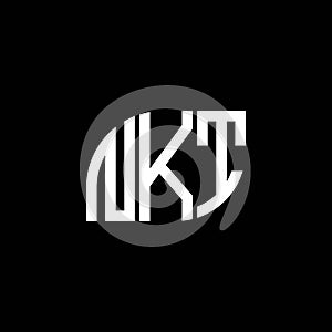 NKT letter logo design on BLACK background. NKT creative initials letter logo concept. NKT letter design.NKT letter logo design on photo
