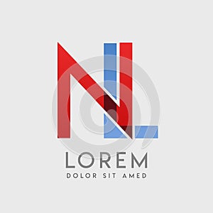 NL logo letters with blue and red gradation