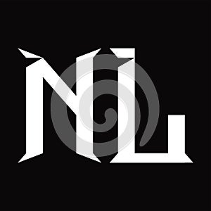 NL Logo monogram with slice shape design template