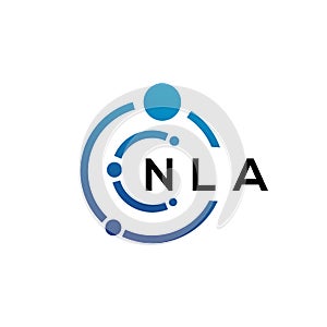 NLA letter technology logo design on white background. NLA creative initials letter IT logo concept. NLA letter design photo