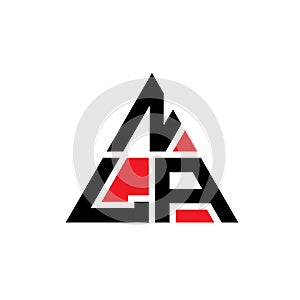 NLA triangle letter logo design with triangle shape. NLA triangle logo design monogram. NLA triangle vector logo template with red photo