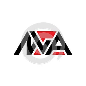 NLA triangle letter logo design with triangle shape. NLA triangle logo design monogram. NLA triangle vector logo template with red