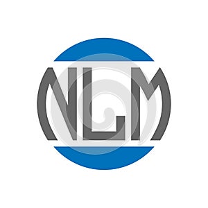 NLM letter logo design on white background. NLM creative initials circle logo concept. NLM letter design photo
