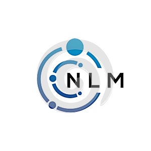 NLM letter technology logo design on white background. NLM creative initials letter IT logo concept. NLM letter design photo