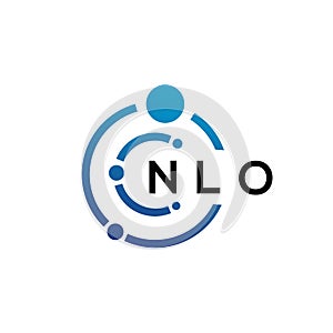 NLO letter technology logo design on white background. NLO creative initials letter IT logo concept. NLO letter design