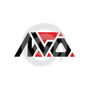 NLO triangle letter logo design with triangle shape. NLO triangle logo design monogram. NLO triangle vector logo template with red