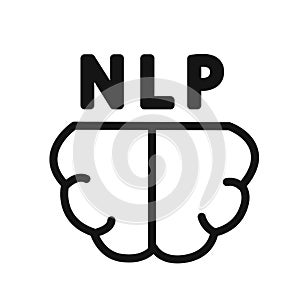 NLP icon linear vector graphics sign