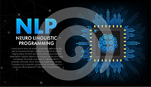 NLP - Neuro linguistic programming, medical concept. Vector stock illustration.