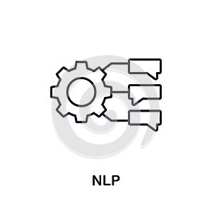 Nlp outline icon. Thin line concept element from crm icons collection. Creative Nlp icon for mobile apps and web usage