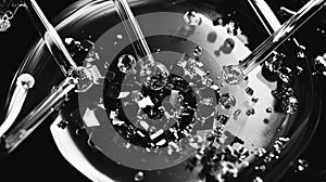 nlysis breaking down a chemical compound with high contrast