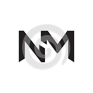 nm initial letter vector logo icon