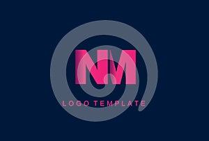 NM Letter Logo Design Vector