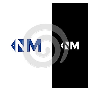 NM lettering pricetag logo icon