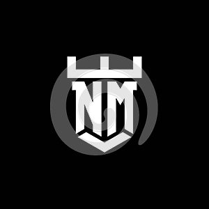 NM Logo Letter Castle Shape Style