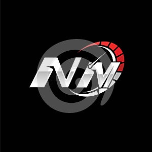 NM Logo Letter Speed Meter Racing Style