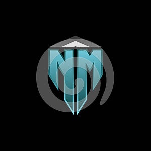 NM Logo Shield Blue Light Style Design
