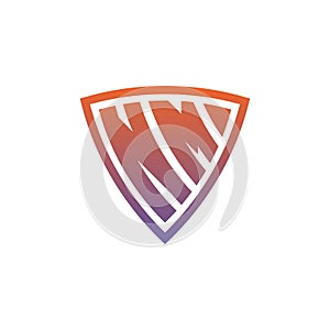 NM Logo Shield Monogram Gradient Style Design