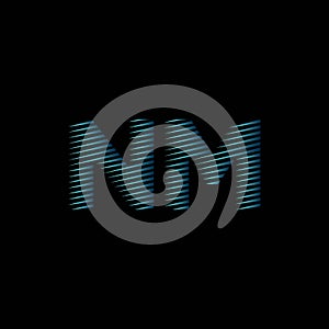 NM Monogram Lines Style Blue Light Vector